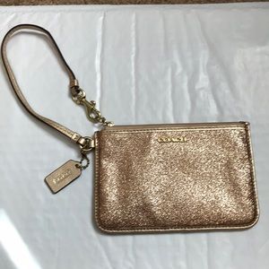 Coach Gold Glitter Wristlet